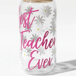 Vaso de vidrio Best Teacher Ever