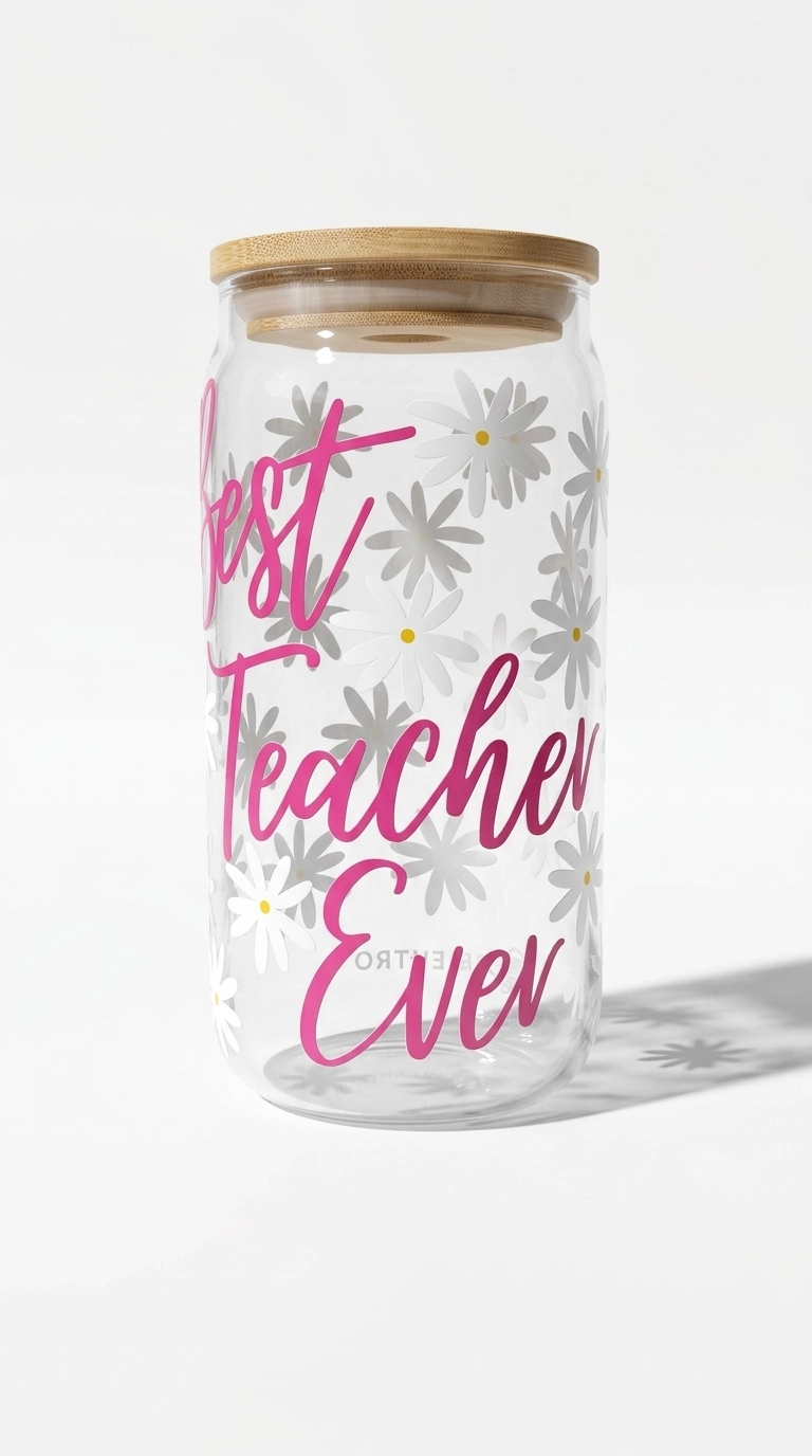 Vaso de vidrio Best Teacher Ever